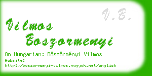 vilmos boszormenyi business card