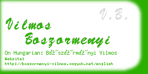 vilmos boszormenyi business card